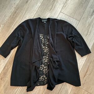 Lane Bryant Black Cardigan with Lace Detail